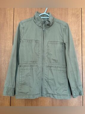 J. Crew Factory Olive Green Utility Chore Jacket with Front Zip M